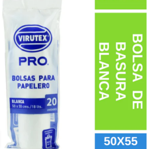 BOLSA DE BASURA VIRUTEX PRO BLANCA 50X55 CM 20 UDS