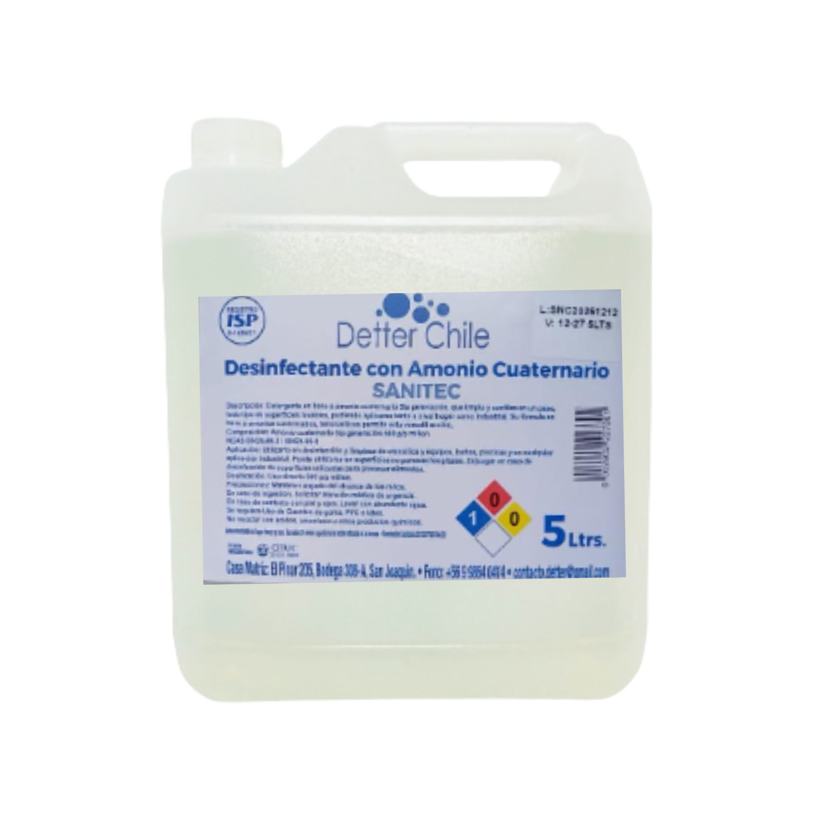DESINFECTANTE AMONIO CUATERNARIO SANITEC DETTER 5 LITROS